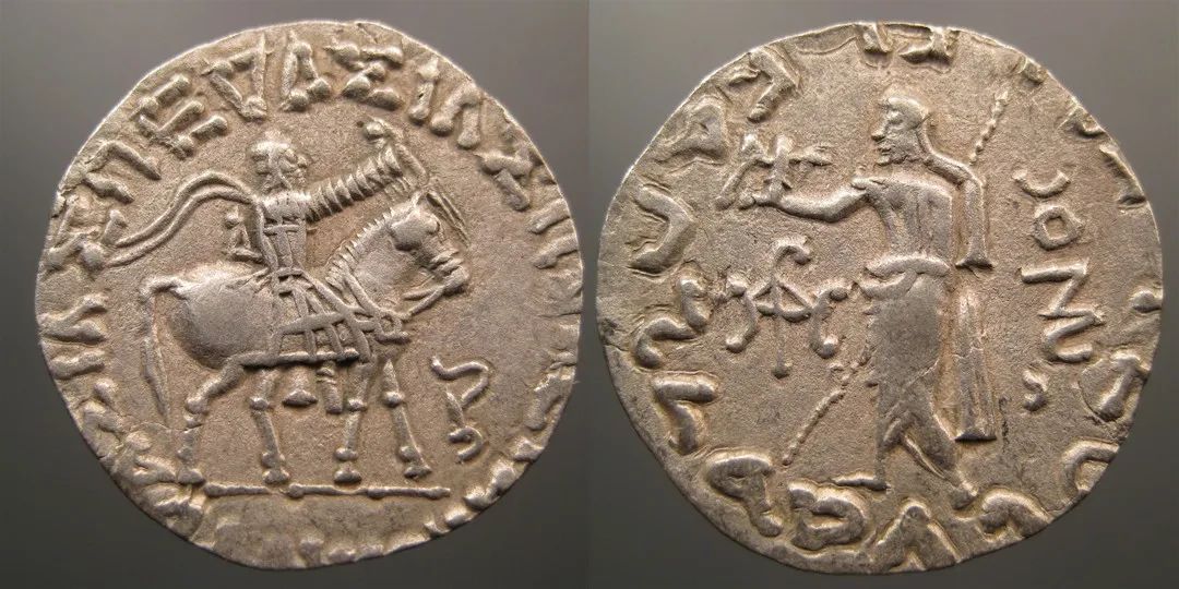 印度塞克王朝阿泽斯二世 4德拉克马银币