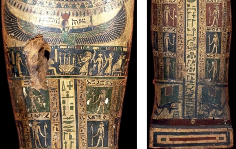 图 13 伊里托鲁（Irtyru）的内棺（局部）。长方形基座，胸前是努特女神，26王朝。