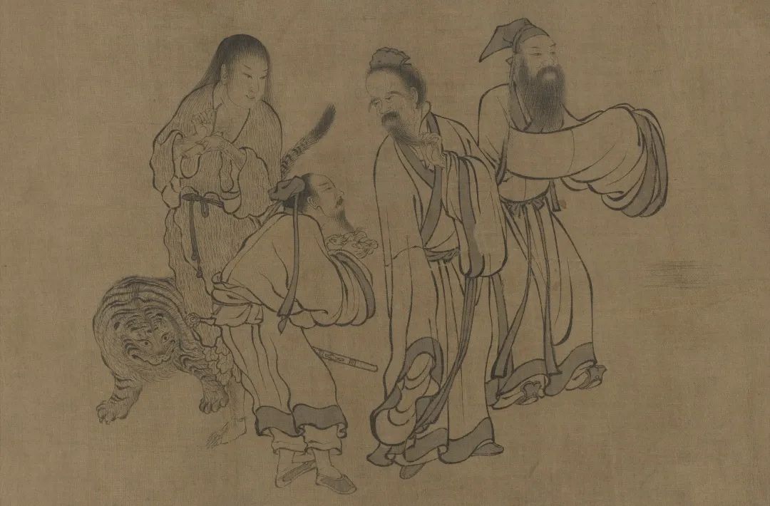 佚名《白描群仙图卷》（局部） 元（1271-1368年） 绢本水墨 上海博物馆藏