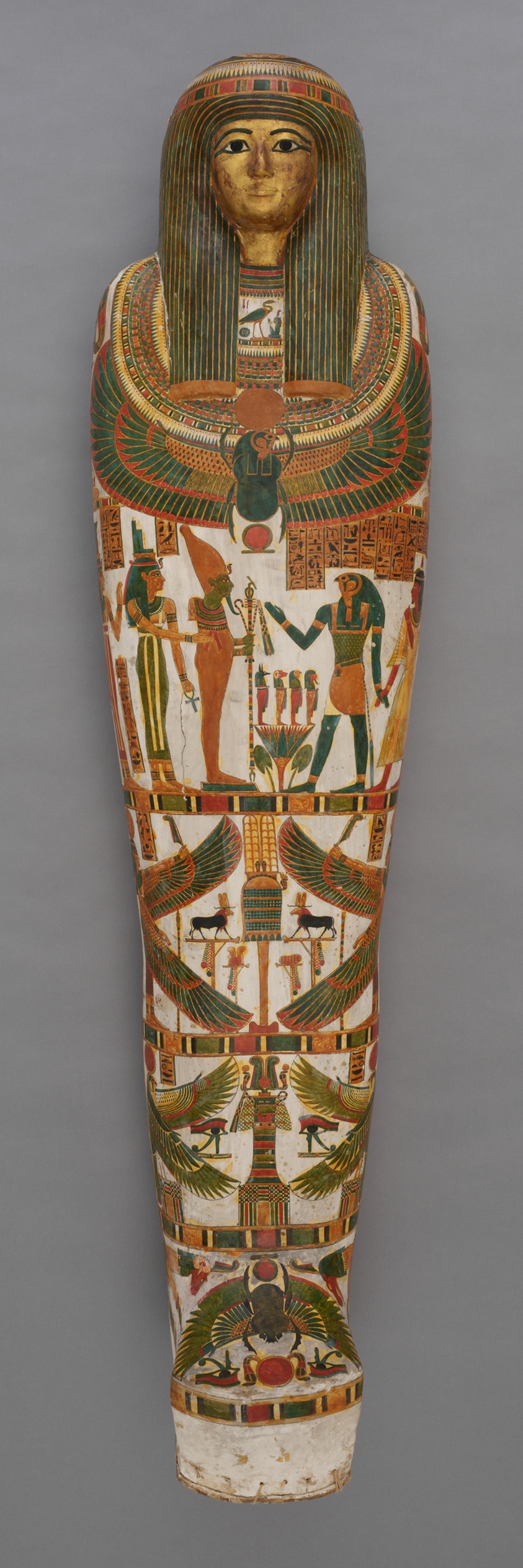 帕安科-阿蒙的棺椁和木乃伊，第三中间期，第二十二王朝（约公元前945-前715年），古埃及