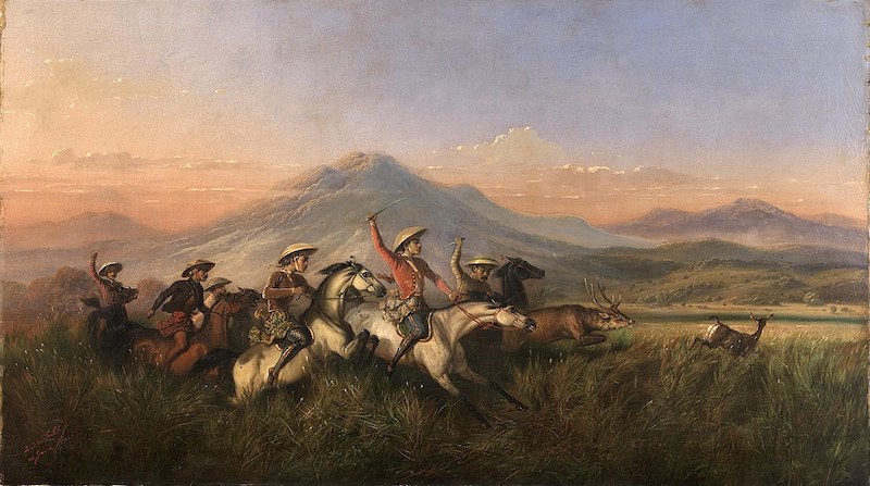 《猎鹿的六个猎人》，拉登·萨利赫，1860年，史密森尼美国艺术博物馆藏