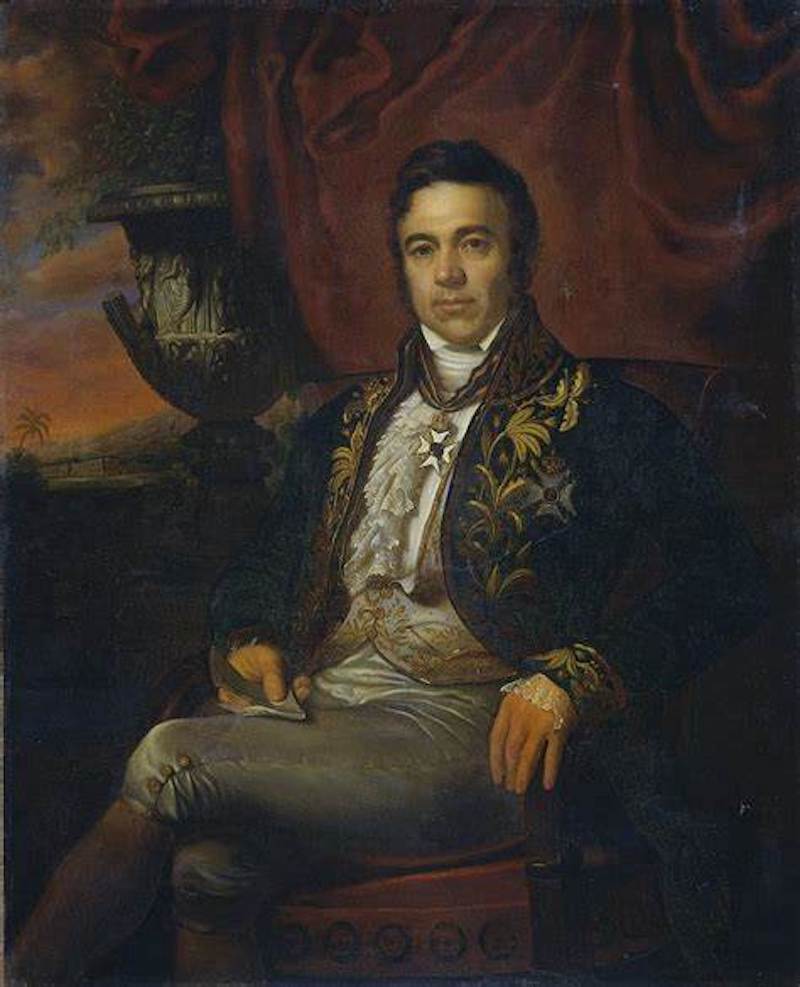 《让·克雷蒂安·鲍德总督肖像》，拉登·萨利赫，1835年，荷兰国立博物馆藏