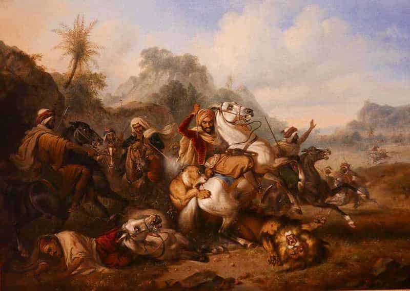  《猎狮》，拉登·萨利赫，1840年，私人收藏