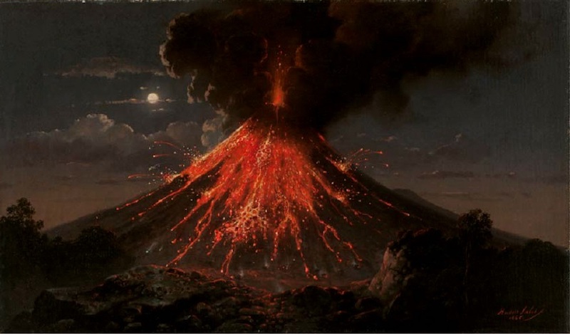 《夜色中的火山爆发》，拉登·萨利赫，1865年，陈氏家族收藏