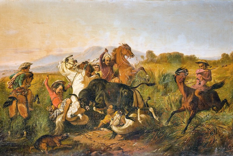 《猎公牛》（La Chasse au taureau sauvage），拉登·萨利赫，1855年，Jack-Philippe Ruellan藏