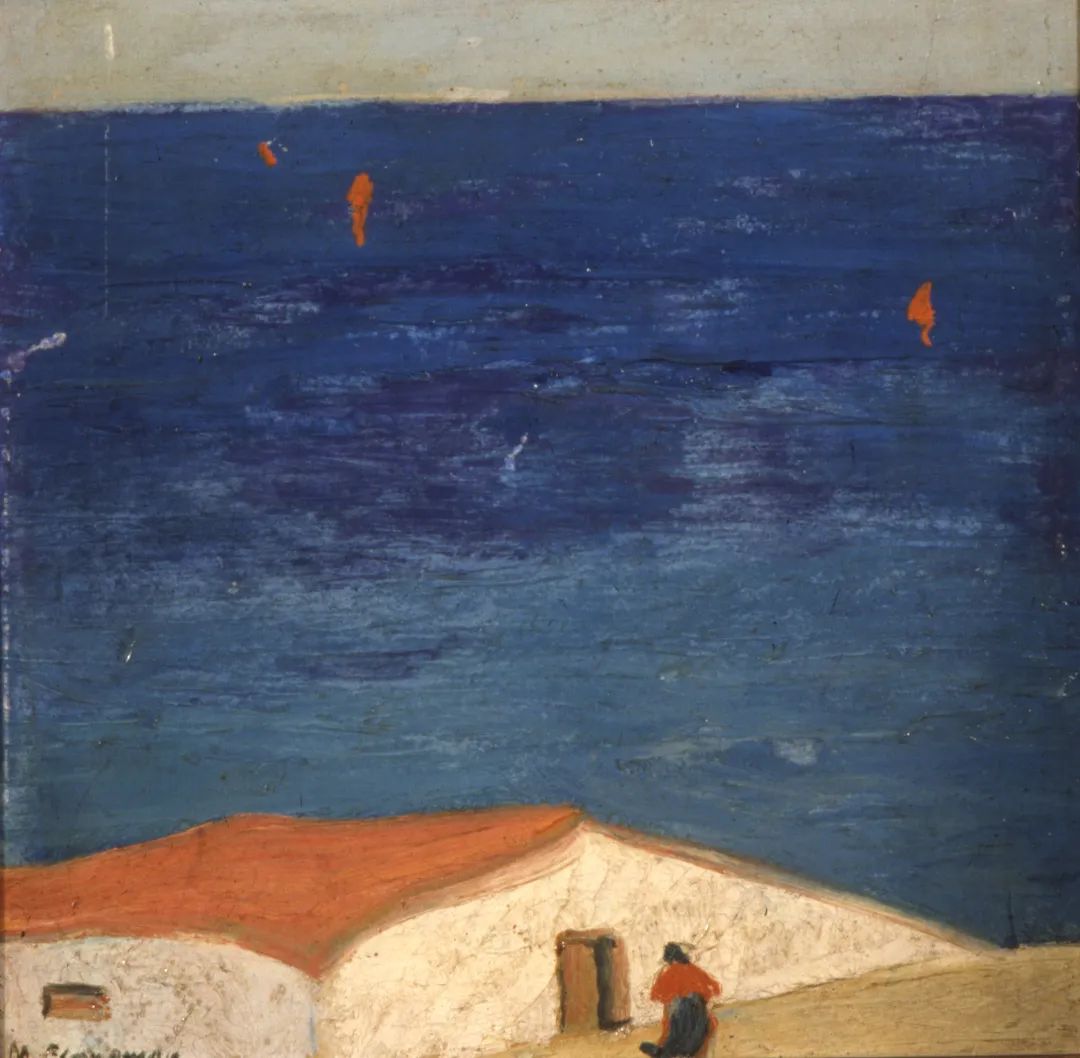 米卡利斯·埃科诺穆 （1884-1933），《海边小屋》，油画，30x30厘米，拉里萨市立美术馆-G.I.卡西格拉斯博物馆藏